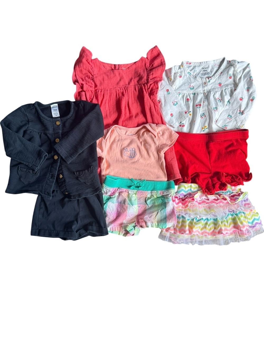 Baby Girl Clothing Bundle 18M Top,dress, shorts clothing lot Outfit Lot 8 Pieces
